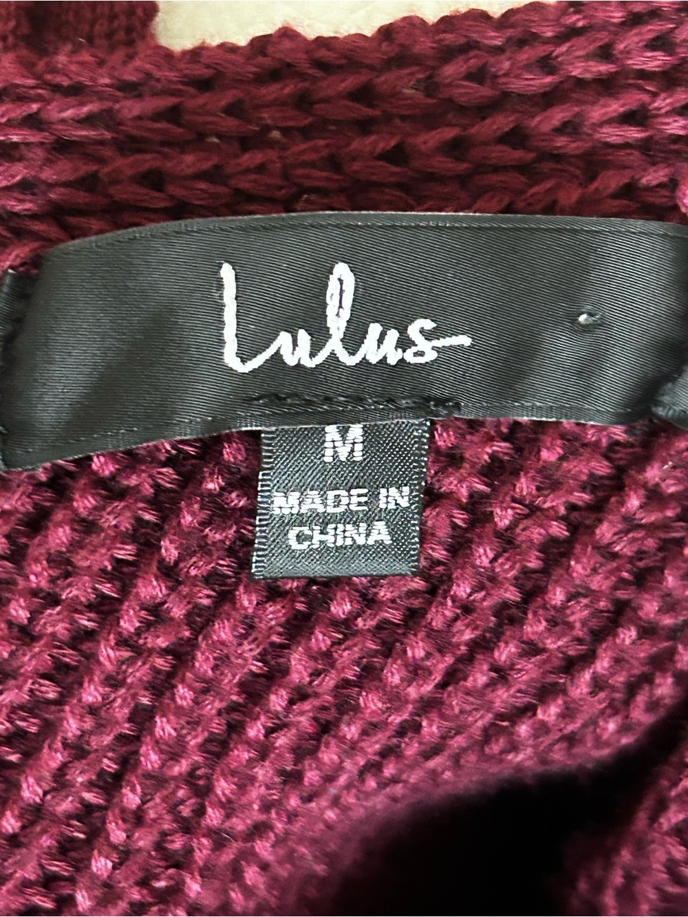Lulus Burgundy Tie Back Knit Sweater | Boho Balloon Sleeve Cottagecore Top | Med - Picture 2 of 8